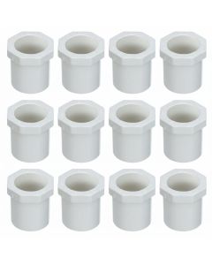 1 x 3/4 in. PVC SCH-40 Reducer Bushing 12-Pack Pressure Pipe Fittings ASTM D2466 NSF 1" Spigot x 3/4" Slip/Socket