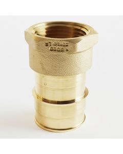 1 in. PEX-A x 3/4 in. NPT Female HEX Adapter (NSF Lead Free Brass F1960  PEX Cold Expansion Fitting)