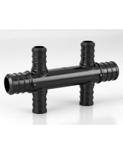PEX-B Manifold 3/4" inlet, 1/2" Outlet, 4-Port Bilateral Open, ASTM F2159 PEX Crimp Fitting