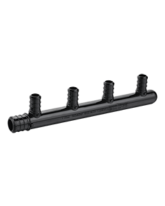 Manifold 3/4" inlet, 1/2" outlet, 4-port closed, ASTM F2159 PPSU PEX Fitting