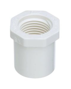 1/2 x 3/8 in. Schedule 40 PVC Female Reducing Ring/Reducer Bushing Pipe Fitting NSF SCH40 ASTM D2466 1/2" Spigot x 3/8" FNPT