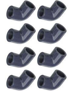1 in. SCH-80 PVC 90-Degree Female Threaded Elbow Fittings NSF ASTM D2467 Socket x FNPT 8-Pack