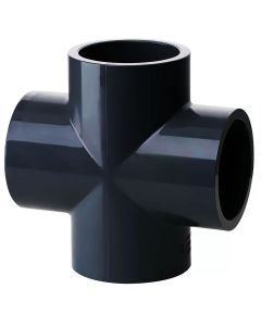 6 in. SCH-80 PVC Cross 4-Way High Pressure Pipe Fitting Slip/Socket-Ends NSF ASTM D2467
