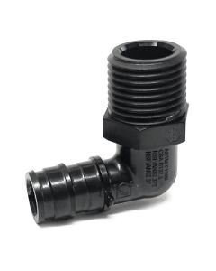 1/2" PEX-A x MPT 90° Male Elbow Adapter PPSU Plastic Expansion PEX Fitting ASTM F1960 NSF