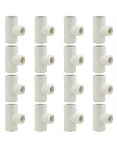 16-Pack 3/4 in. SCH-40 PVC Tee FIP x FIP x FIP (All Female Threaded Tee Fittings) ASTM D2466 NSF