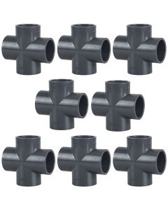 8PC/BOX 4 in. Schedule-80 PVC Cross for High Pressure Pipe Fitting NSF SCH40 ASTM D2467