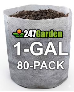80-Pack 1-Gallon OG Square Starter Plant Grow Bags White 60GSM Aeration Fabric Pots BPA-Free 7D x 6H