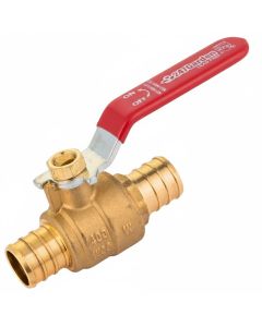 247Garden 3/4 in. PEX-B Brass Full Port 400# Ball Valve (ASTM F1807 Lead Free Brass PEX Crimp Fitting) RED