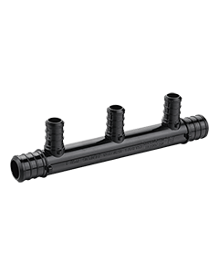 Manifold 3/4" inlet, 1/2" outlet, 3-port open, ASTM F2159 PPSU PEX Fitting