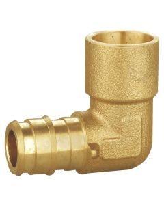 247Garden 1/2 in. PEX-A x 1/2 in. Female Copper Sweat Elbow (NSF Lead Free Brass F1960 PEX Cold Expansion Fitting)