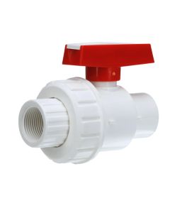 3/4 in. SCH40 PVC Single Union Ball Valve FPTxFPT Threaded-Fitting NSF-Certified