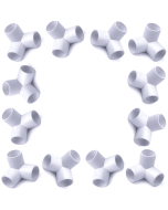 12-Pack 1/2 in 3-Way SCH40 PVC Elbow Fittings ANSI ASTM Furniture Grade Connectors