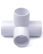 1/2 in. PVC 4-Way Elbow+Tee Fitting - ASTM SCH40 Furniture-Grade